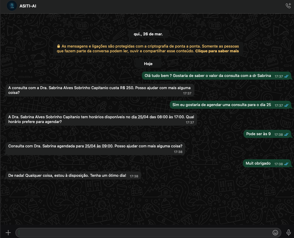 Conversa real no WhatsApp com IA